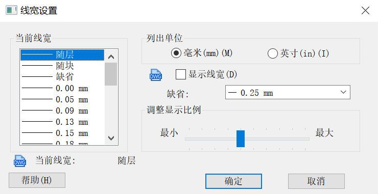 CAD怎么打开或关闭文字和线宽显示？