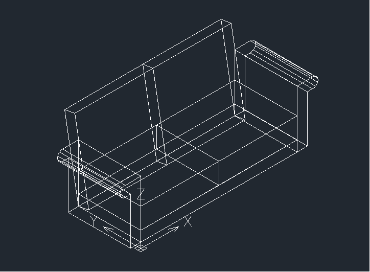 CAD三维图形绘制之立体沙发