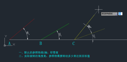 CAD的旋转参照如何操作