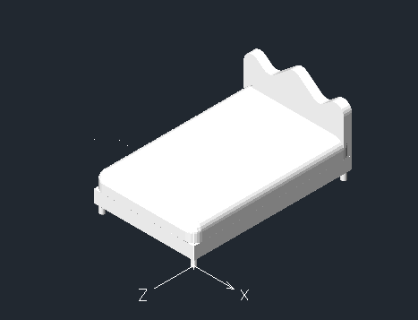 CAD绘制三维床