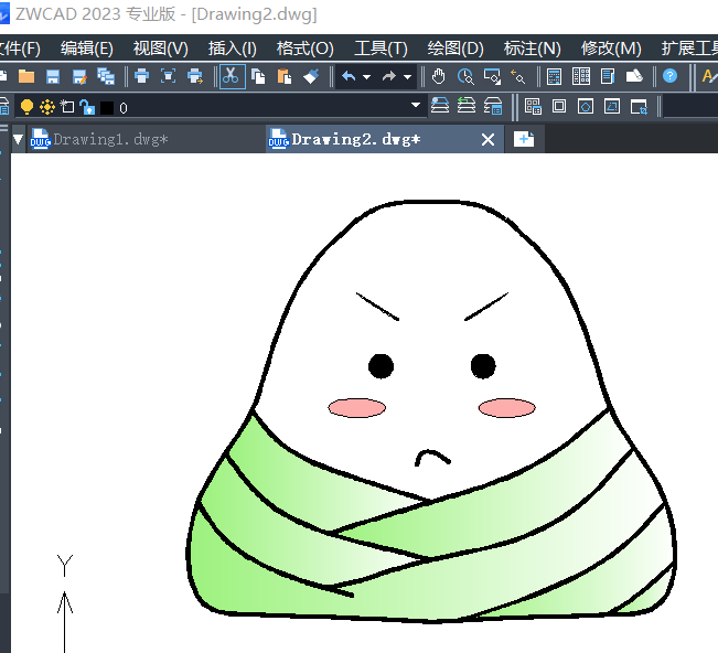 CAD中卡通粽子的绘制步骤