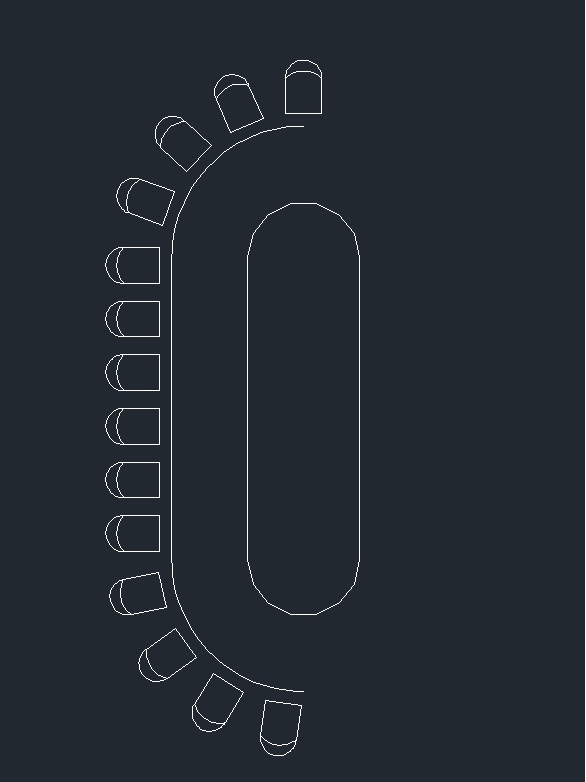 CAD会议桌平面图绘制