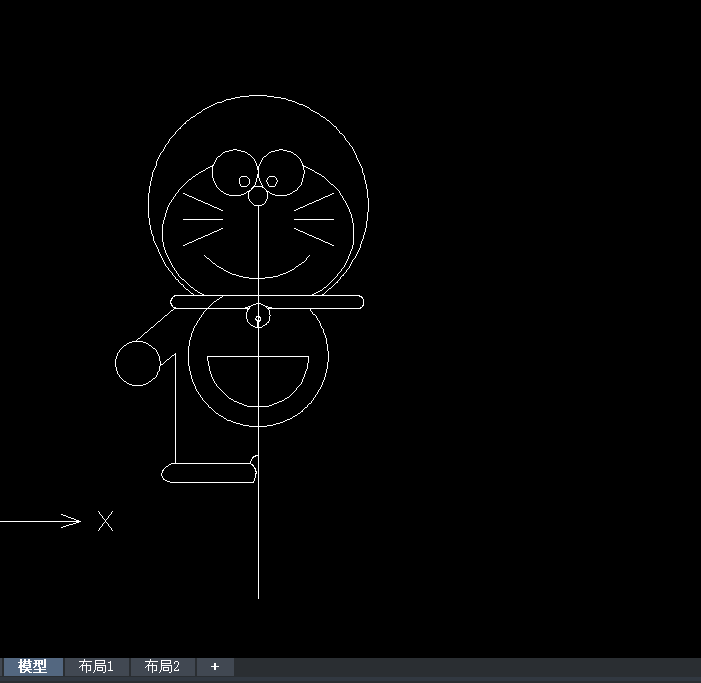 如何用CAD绘制哆啦A梦