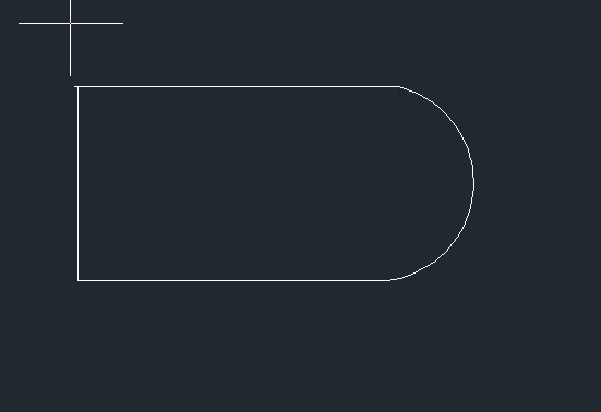 怎么在CAD中把矩形的一条边变成半圆弧形