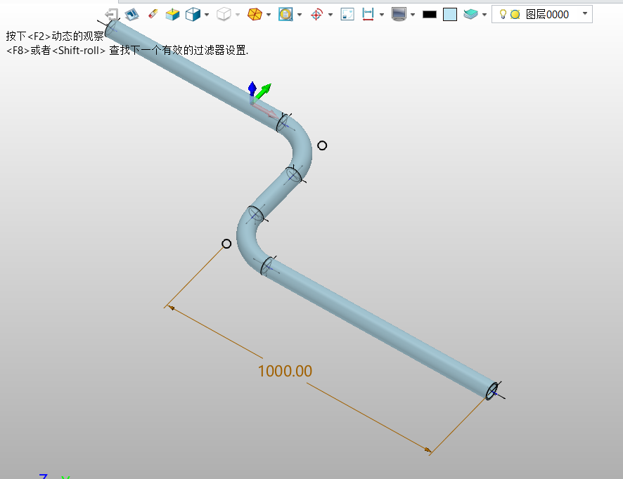 三维CAD快速更改管道长度的方法