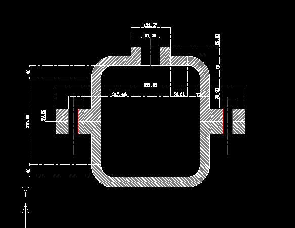 用CAD画标注箱体的剖视图