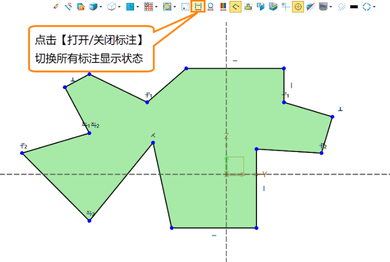 三维CAD快速将草图里的全部标注隐藏