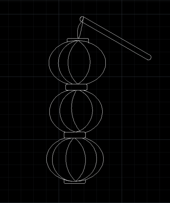 CAD绘制灯笼的步骤