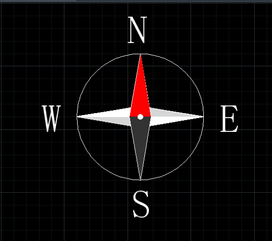 CAD指南针的绘制方法