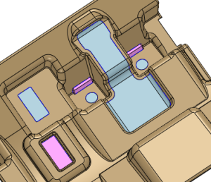 3D建模软件中如何用内环边缘创建靠破孔面