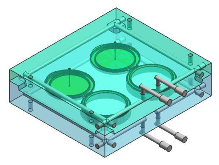 三维建模软件中模具如何快速创建双体水路