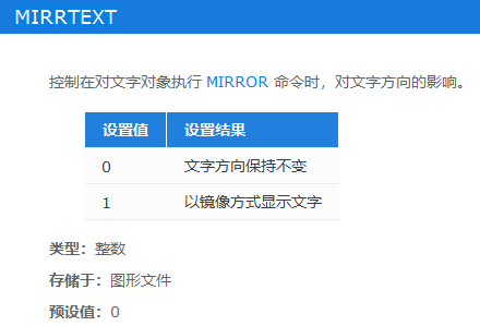CAD文字以镜像方式显示